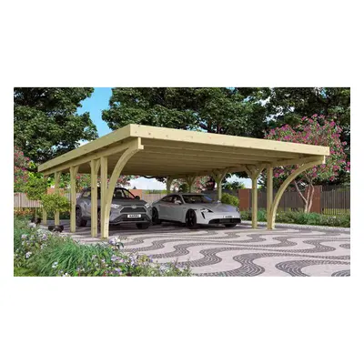 LANIT PLAST Přístřešek na auto Carport KARIBU CLASSIC 3C 61980 ocelové střešní plechy LG3368 LG3