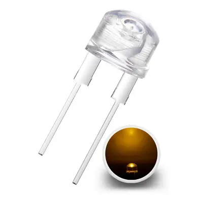 LED Dioda 8mm, Žlutá, 0.5W, 8000mcd/140°, 33lm