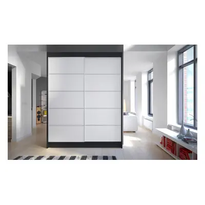 Šatní skříň SVEZIA IV, černá/bílá