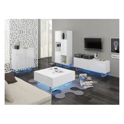 Obývací pokoj BOKARO 1, bílá/bílý lesk, 5 let záruka