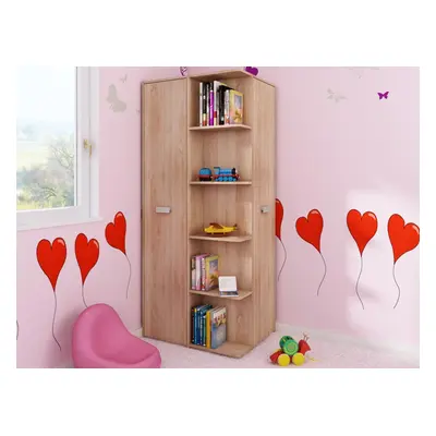 Rohová šatní skříň GRAFTON, dub sonoma, 5 let záruka