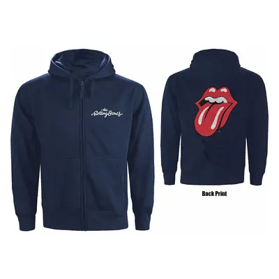 Rolling Stones mikina, Classic Tongue BackPrint Navy, pánská, velikost