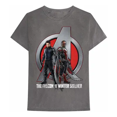 Marvel Comics tričko, Falcon & Winter Soldier A Logo Grey, pánské, velikost