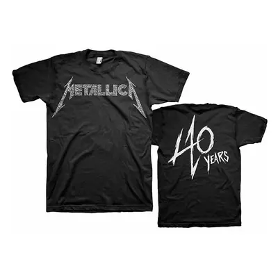 Metallica tričko, 40th Anniversary Songs Logo Black, pánské, velikost