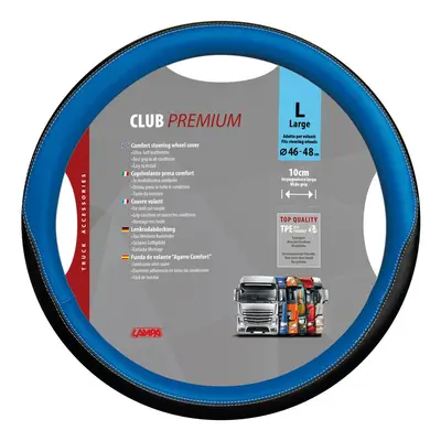 Potah volantu CLUB PREMIUM Skeentex modrý - L  46 - 48 cm