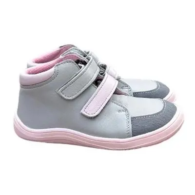 Barefoot dětské kotníkové boty Baby Bare - Febo Fall Grey Pink šedé Velikosti obuvi: 28