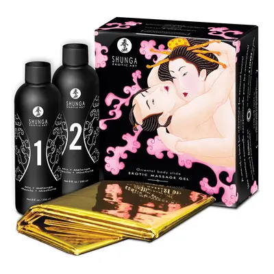 Shunga Body Massage Gel 2 x 250 ml strawberry & champagne