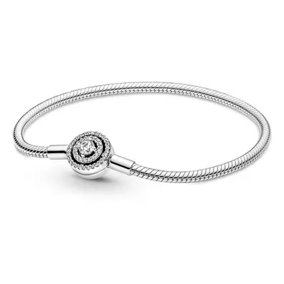 Pandora Elegantní stříbrný náramek se zirkony Moments 590038C01 cm