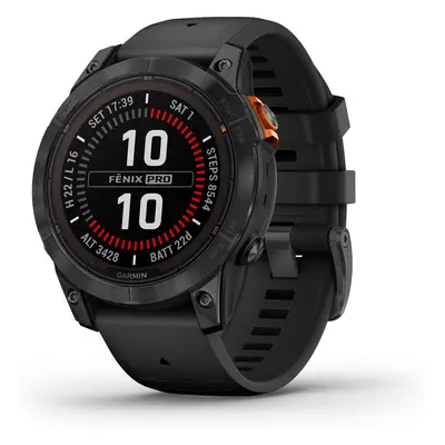 Garmin Garmin fenix PRO Solar + mapy Topo Czech PRO - Gray / Black Silicone Band (010-02777-01)