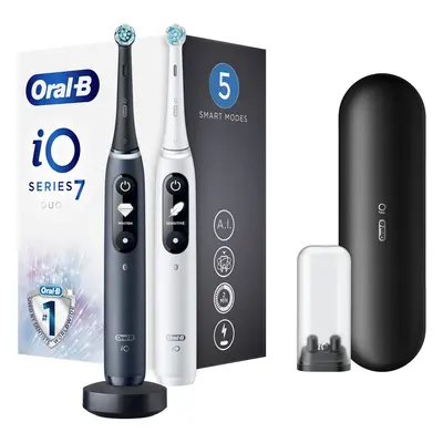 Oral B Elektrický zubní kartáček iO7 Series Duo Pack Black Onyx/White Extra Handle ks