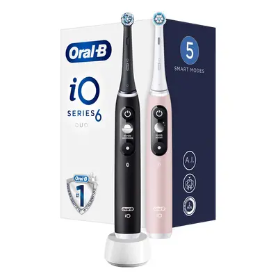 Oral B Elektrický zubní kartáček iO6 Series Duo Pack Black/Pink Sand Extra Handle ks