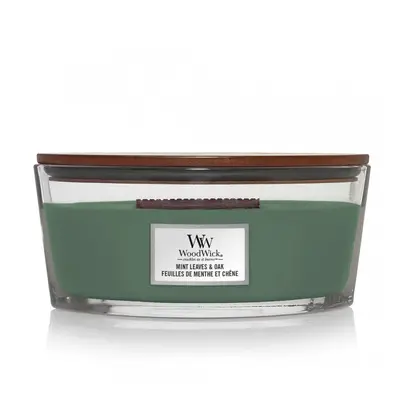 WoodWick Vonná svíčka loď Mint Leaves & Oak 453,6 g