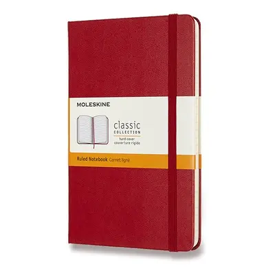 Zápisník Moleskine - tvrdé desky M, linkovaný, červený
