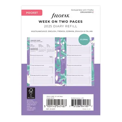 Diářový set Floral 2025 náplň kapesních diářů Filofax