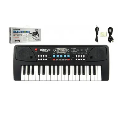 Pianko/Varhany/Klávesy 37 kláves, napájení na USB + přehrávač MP3 + mikrofon plast 40cm v krabic