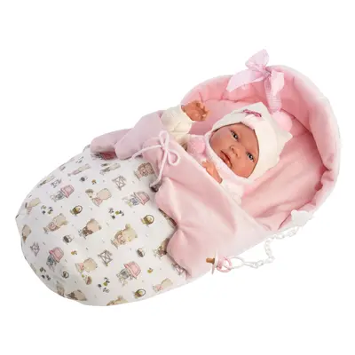 Llorens 73884 NEW BORN HOLČIČKA - realistická panenka miminko s celovinylovým tělem - 40 cm