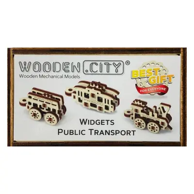 Wooden City Puzzle 3D Přívěšky Dopravní prostředky 36 dílků