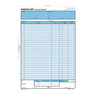 Dodací list, A4, 100 listů