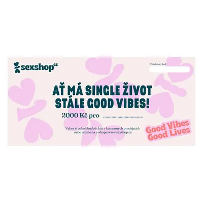 Dárkový poukaz pro singles v hodnotě 2000 Kč