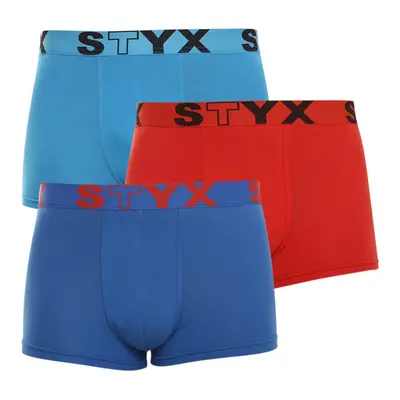 3PACK pánské boxerky Styx sportovní guma vícebarevné (G9676964)