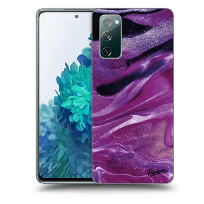 Silikonový průhledný obal pro Samsung Galaxy S20 FE - Purple glitter