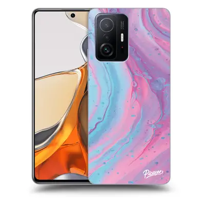 Silikonový průhledný obal pro Xiaomi 11T Pro - Pink liquid