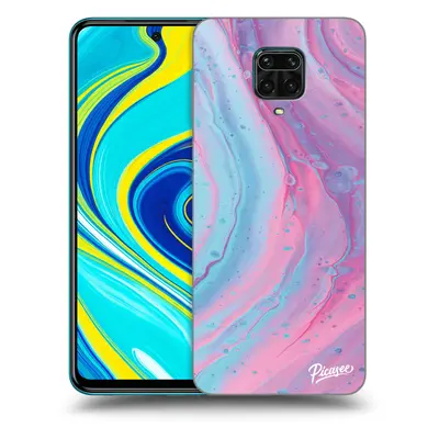 Silikonový černý obal pro Xiaomi Redmi Note 9S - Pink liquid