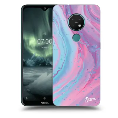 Silikonový průhledný obal pro Nokia 7.2 - Pink liquid