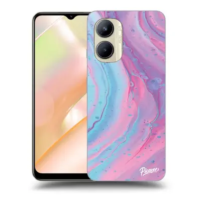 Silikonový černý obal pro Realme C33 (2023) - Pink liquid