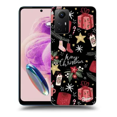 Silikonový černý obal pro Xiaomi Redmi Note 12S - Christmas