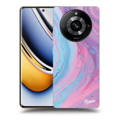 Silikonový černý obal pro Realme Pro+ - Pink liquid