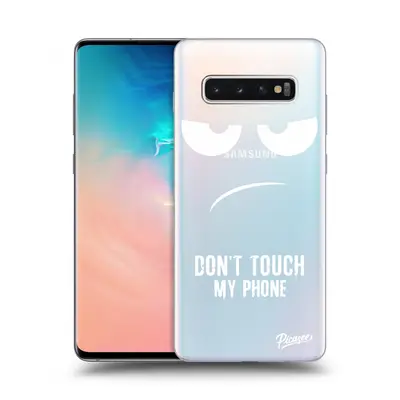 Silikonový průhledný obal pro Samsung Galaxy S10 Plus G975 - Nešahej mi na telefon