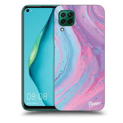 Silikonový černý obal pro Huawei P40 Lite - Pink liquid