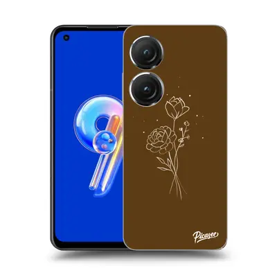 Silikonový průhledný obal pro Asus Zenfone - Brown flowers