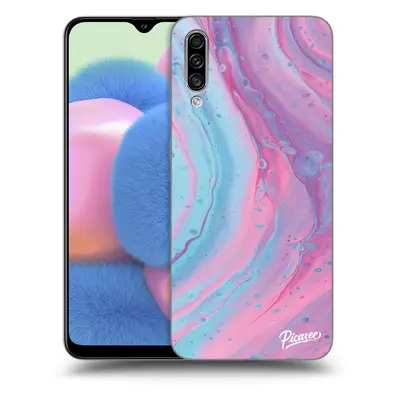 Silikonový černý obal pro Samsung Galaxy A30s A307F - Pink liquid