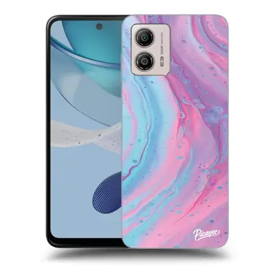 Silikonový černý obal pro Motorola Moto G53 5G - Pink liquid