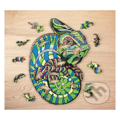 Drevené puzzle – chameleón