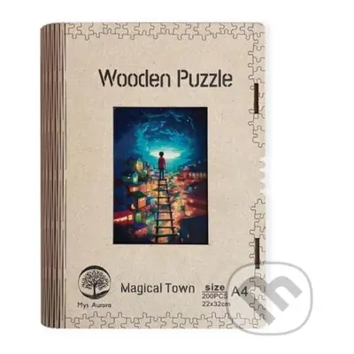 Dřěvěné puzzle/Magické město A4 svítící