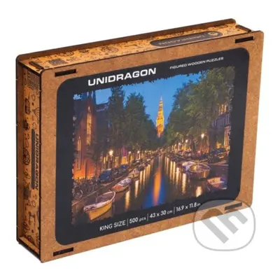 Večerný Amsterdam (Unidragon drevené puzzle) - puzzle z kategorie Města a stavby