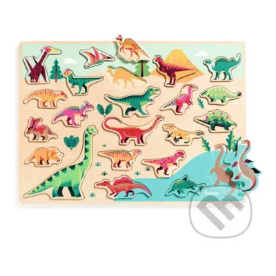 Dinosaury: puzzle drevené - puzzle z kategorie - dílků