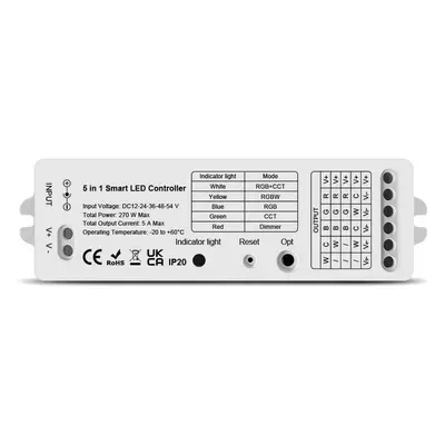 LED kontrolér 5v1 ZigBee + RF RGBW+CCT GL HUE TUYA