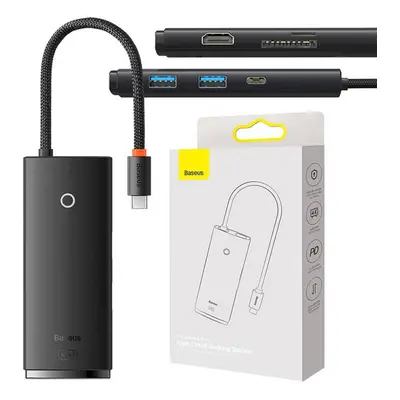 Baseus OS Lite 6portový rozbočovač (Type-C na HDMI+USB3.0*2+PD+SD/TF) (černý)