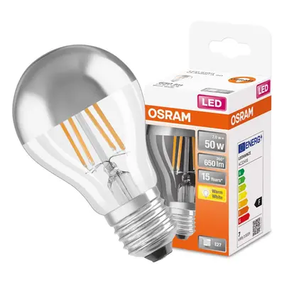 LED žárovka LED E27 A60 6,5W = 34W 650lm 2700K Teplá OSRAM Mirror Silver